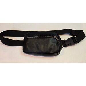 Black Faux‎ Leather Fanny Pack/Cross Body Bag